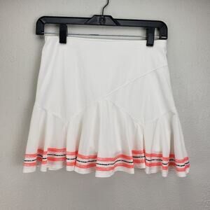Lucky In Love Women's Long Amour Flounce‎ Tennis Skirt S White CB421